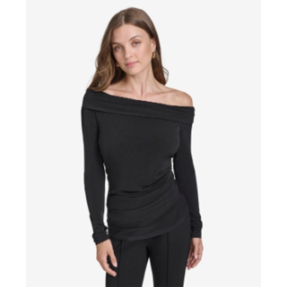 Halston Women's Ruched Off-the-Shoulder Top - Black